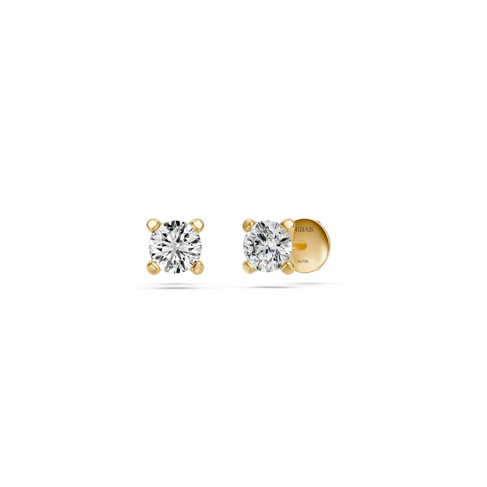 Diamond Stud Earrings in Yellow Gold
