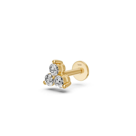 Trilapis piercing veriamas auskaras su deimantais 0,12ct R25270725