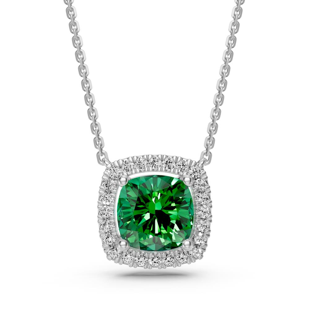 White Gold Necklace with Tsavorite Stone