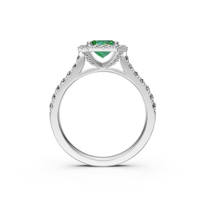 Diamond Ring with Tsavorite in White Gold [test photo]