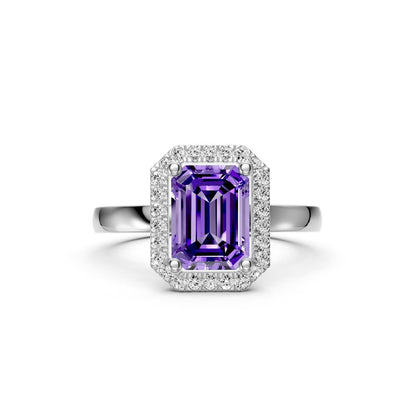 Diamond Ring with Tanzanite in White Gold