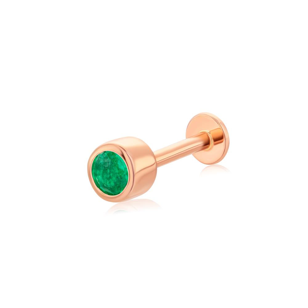 Rožinio aukso auskaras su smaragdu JFA6652