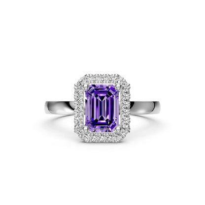 Diamond Ring with Tanzanite in White Gold