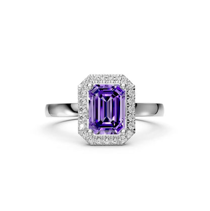 Diamond Ring with Tanzanite in White Gold