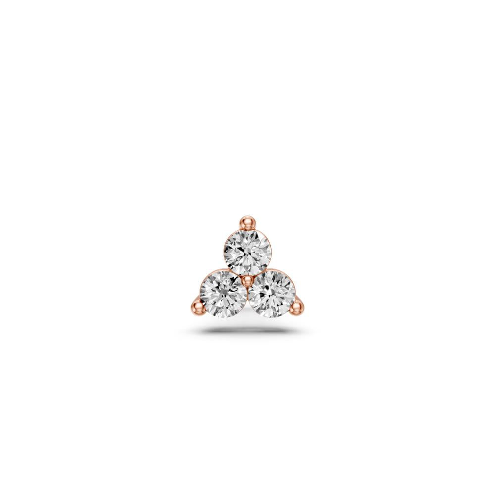 Trilapis piercing veriamas auskaras su deimantais 0,12ct R25280725