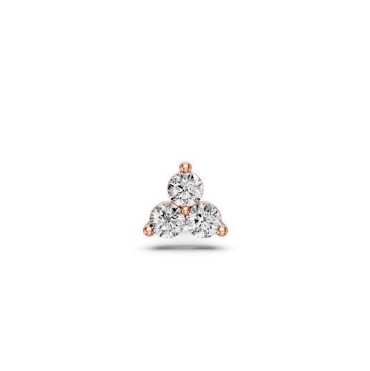 Trilapis piercing veriamas auskaras su deimantais 0,12ct R25280725