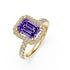 Diamond Ring with Tanzanite in Yellow Gold