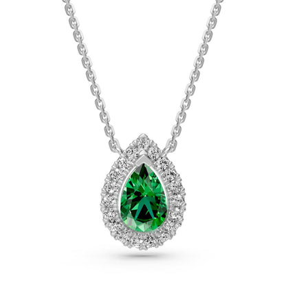White Gold Necklace with Tsavorite Stone