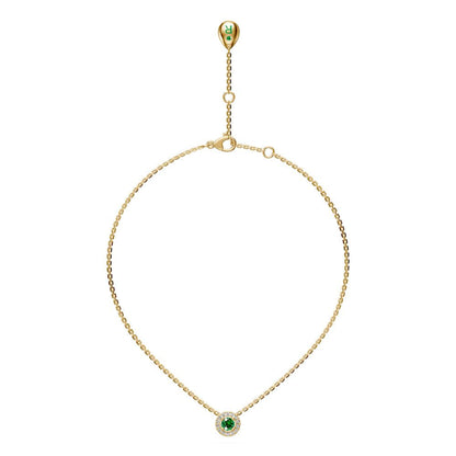 Tourmaline and Diamond Halo Necklace
