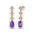 Diamond Earrings with Tanzanite in Rose Gold