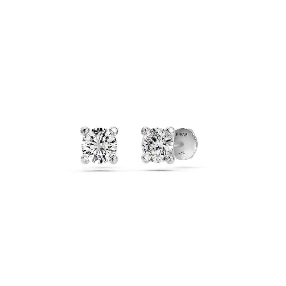 Diamond Stud Earrings in White Gold