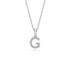 Mini Diamond Letter G Pendant in White Gold