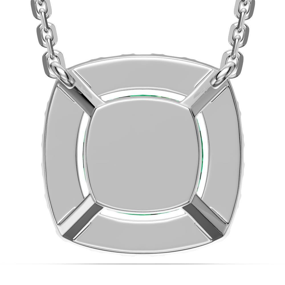 Tsavorite Stone Necklace in White Gold