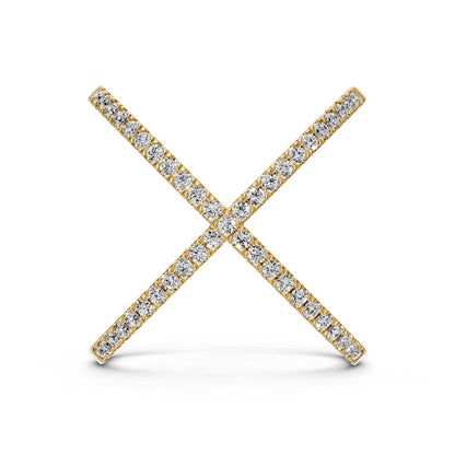 Diamond Ring "X" in Yellow Gold