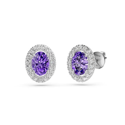 Diamond Earrings with Tanzanite in White Gold