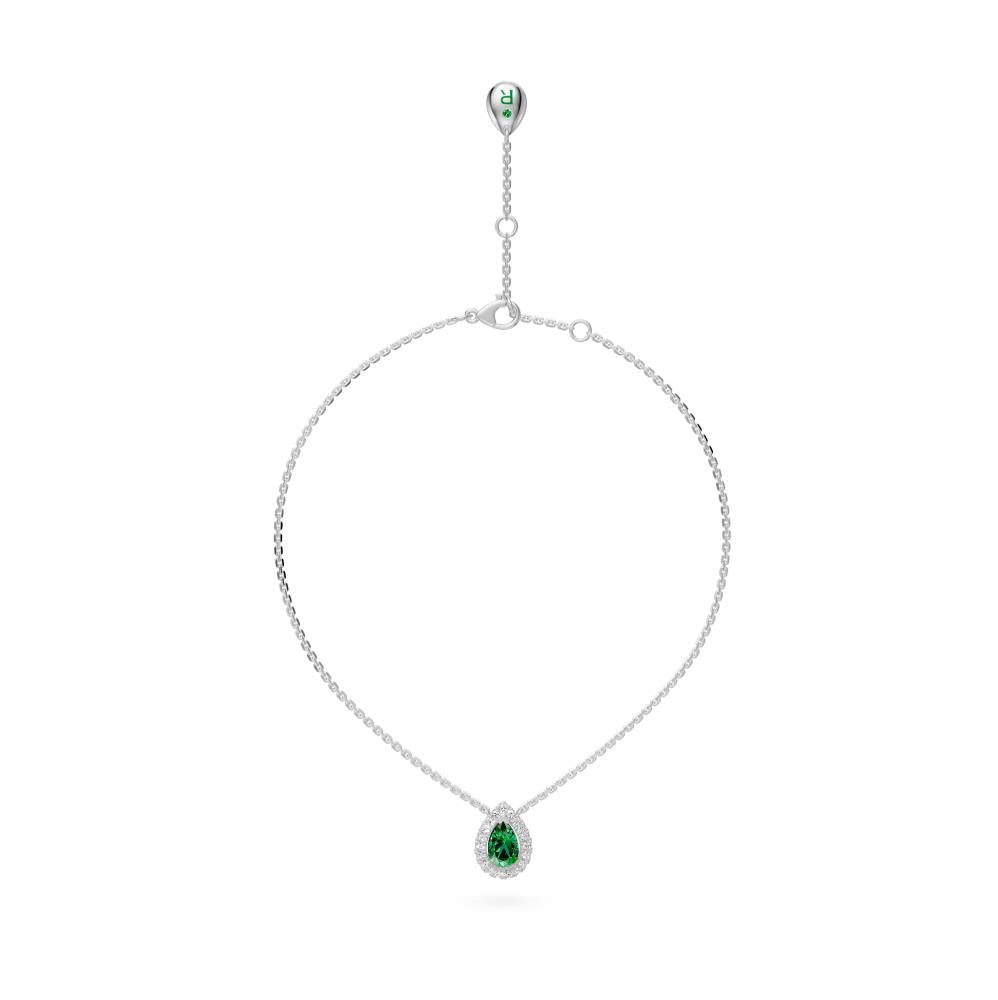 White Gold Necklace with Tsavorite Stone