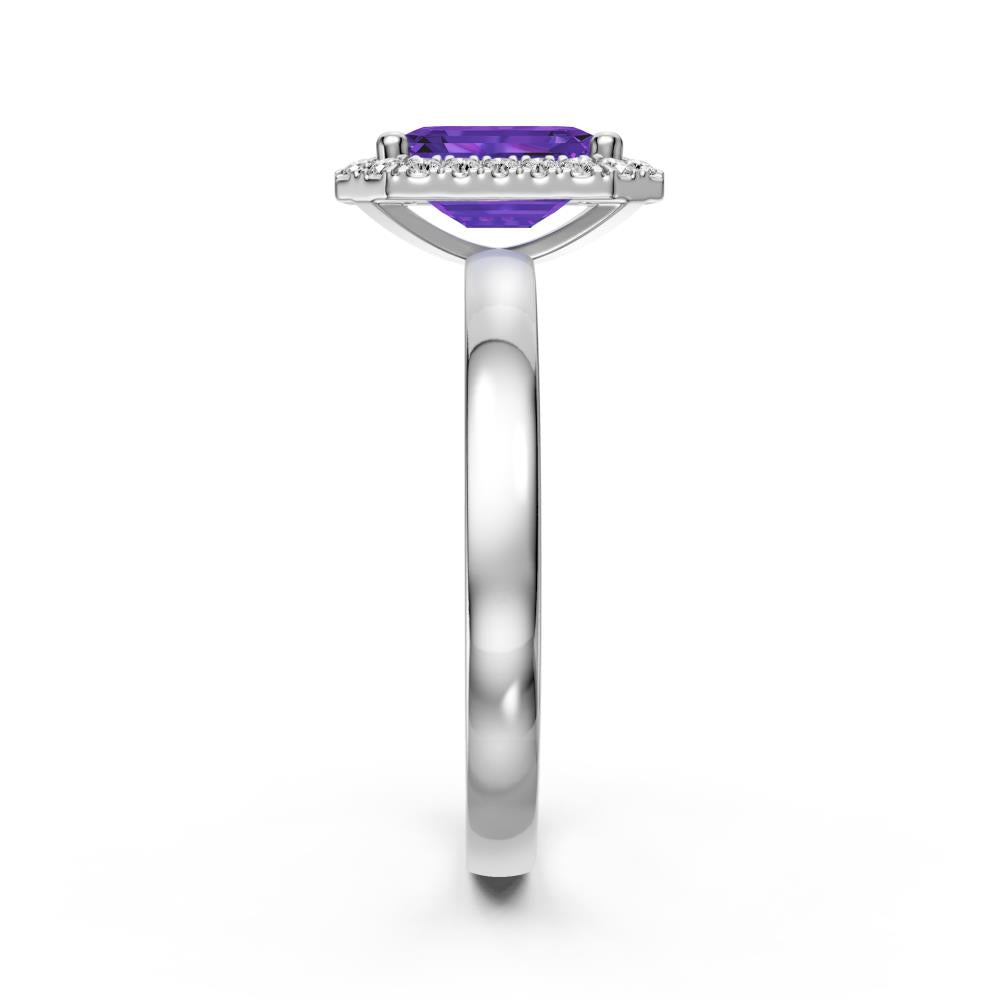 Diamond Ring with Tanzanite in White Gold