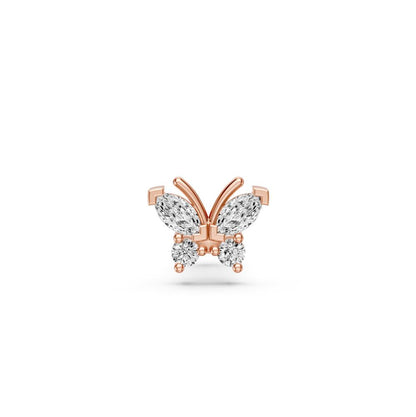 Diamond Piercing in Rose Gold "Butterfly"