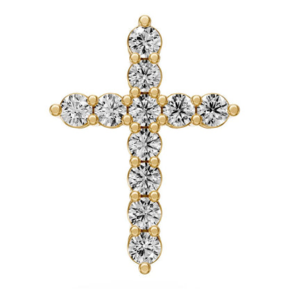 Diamond Cross Necklace in Yellow Gold - Small