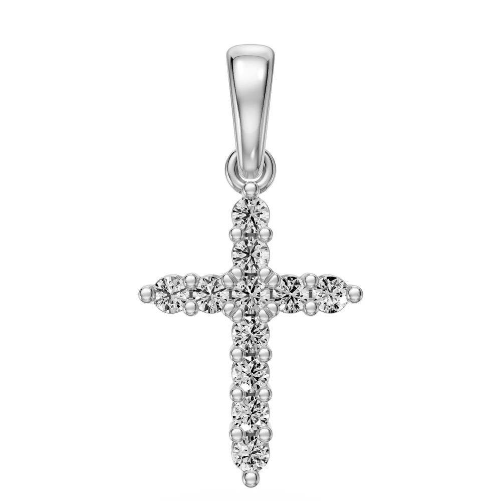 Diamond Cross Necklaces in White Gold