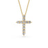 Diamond Cross Necklace in Yellow Gold - Medium