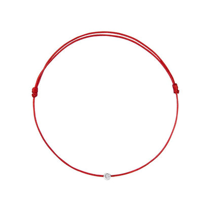 String Bracelet with Diamond in White Gold