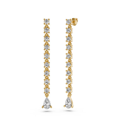 Diamond Drop Earrings in Yellow Gold