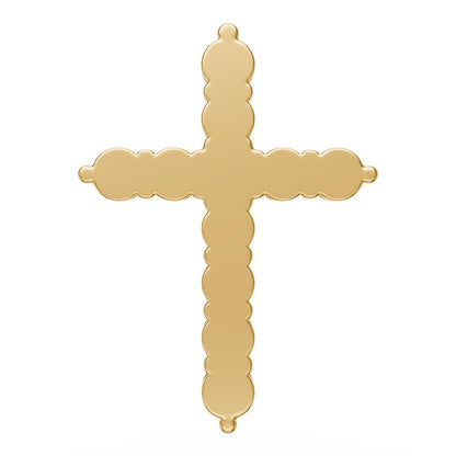 Diamond Cross Pendant in Yellow Gold - Large