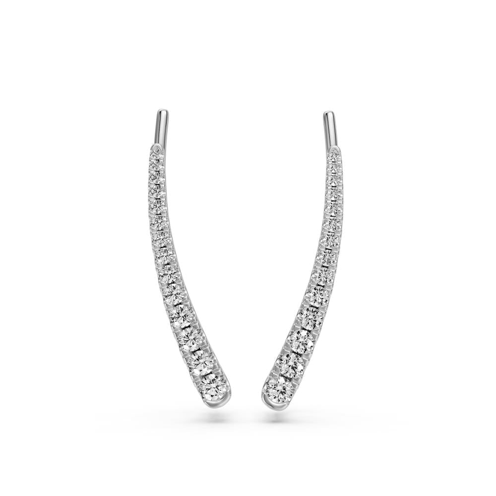 Arc Diamond Earrings in White Gold