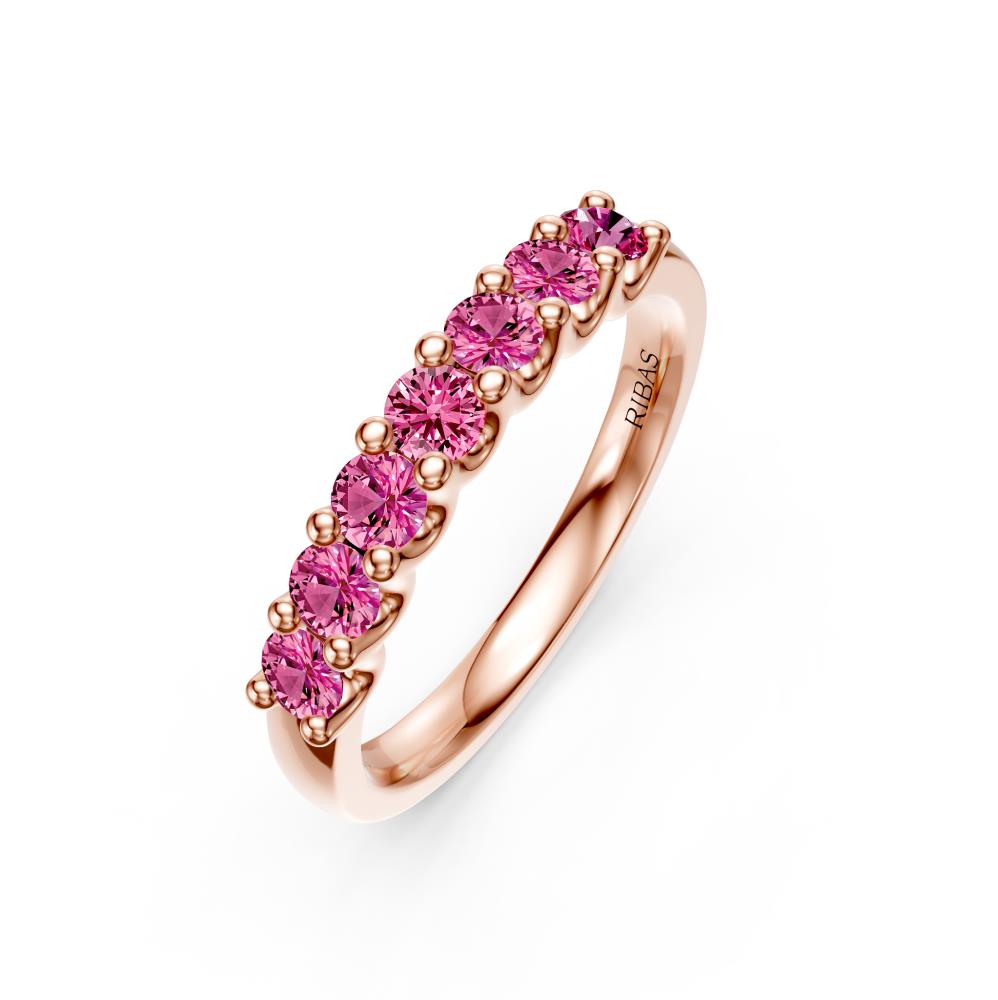 Pink Sapphire Band Ring in Rose Gold