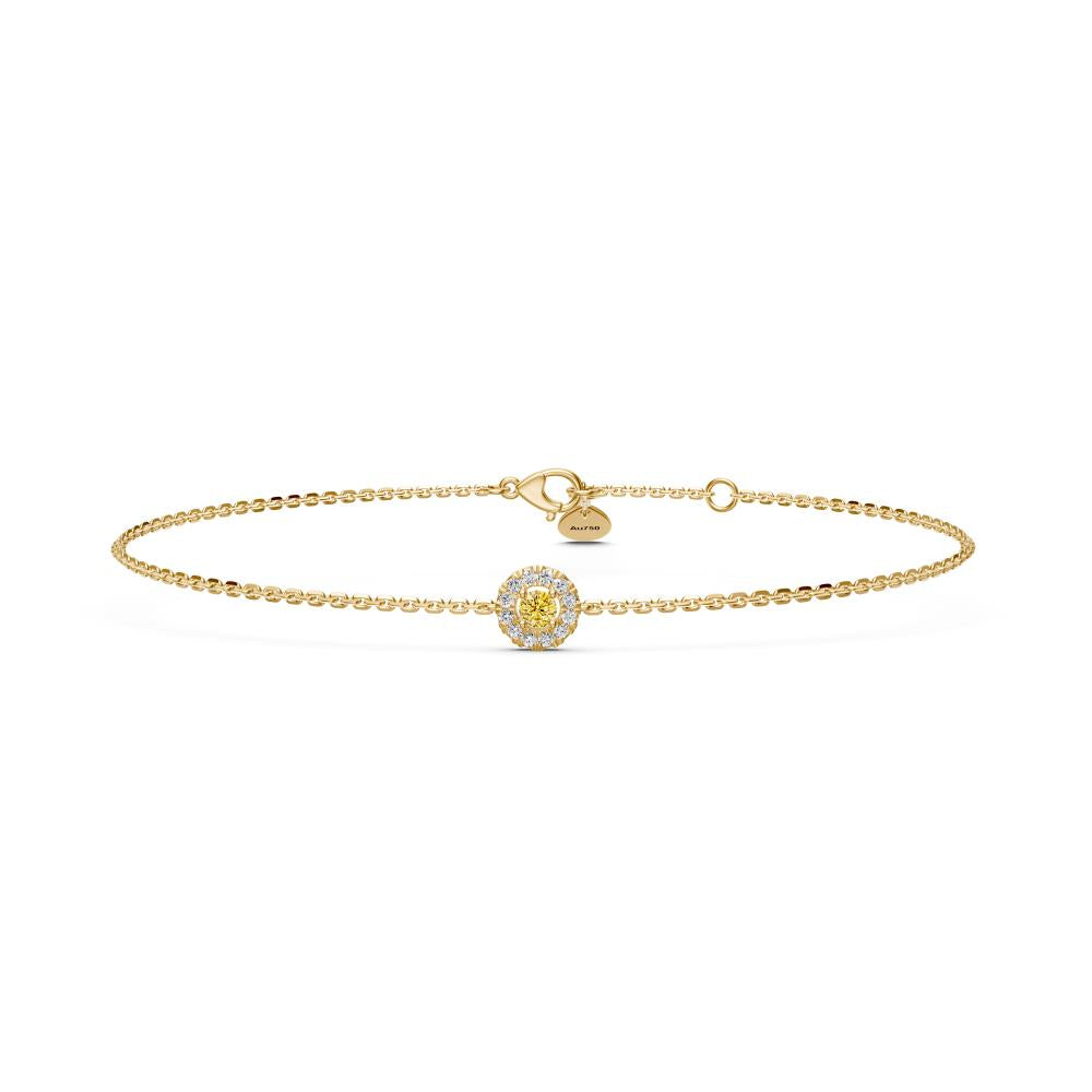 Yellow Sapphire Bracelet with Diamonds in Yellow Gold