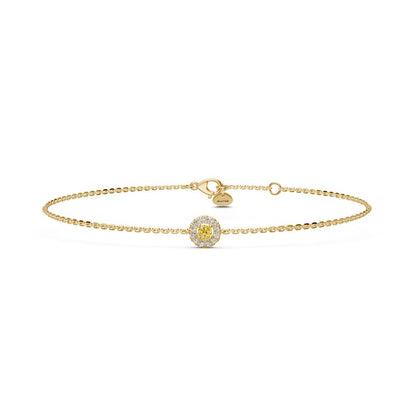 Yellow Sapphire Bracelet with Diamonds in Yellow Gold