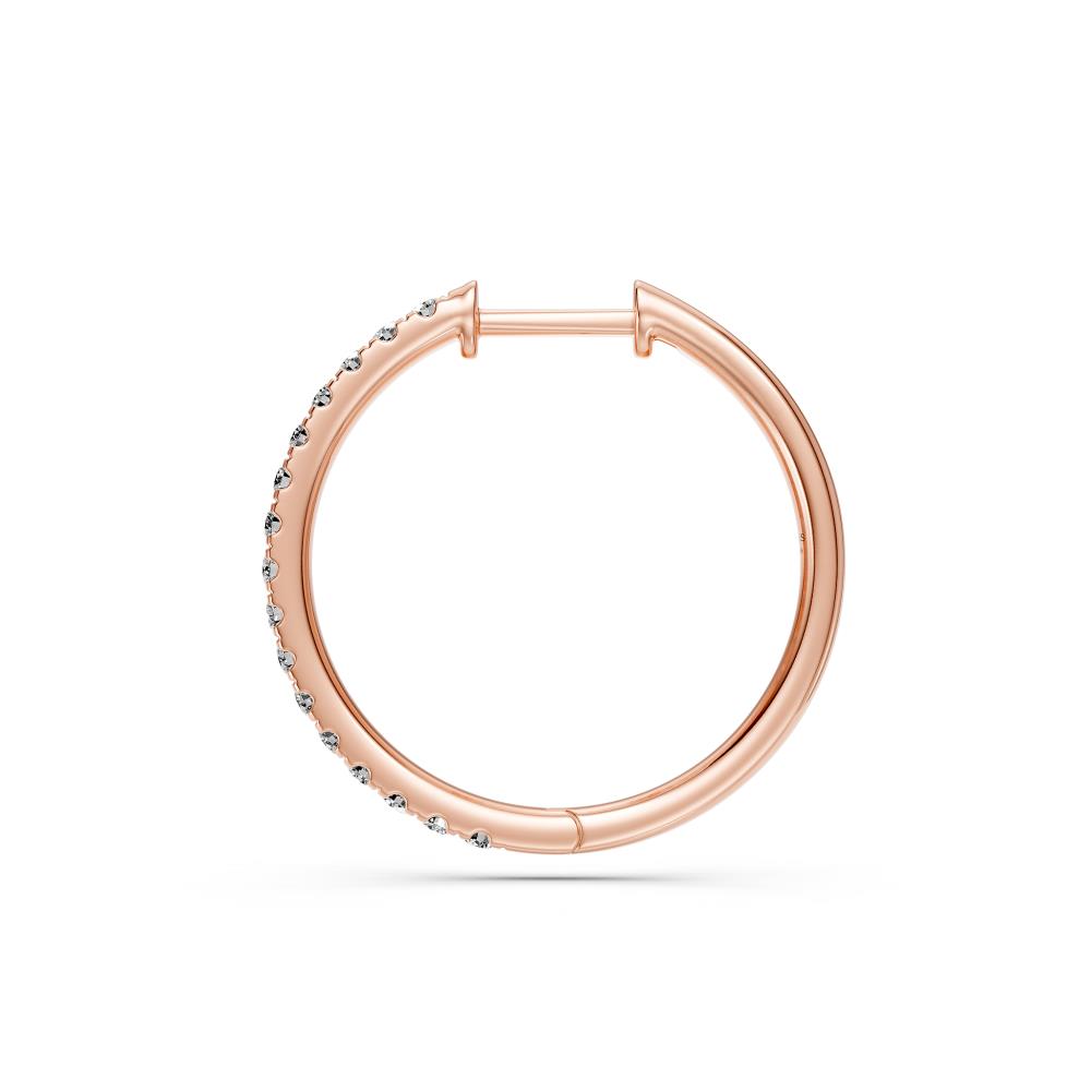 Diamond Hoop Earrings in Rose Gold