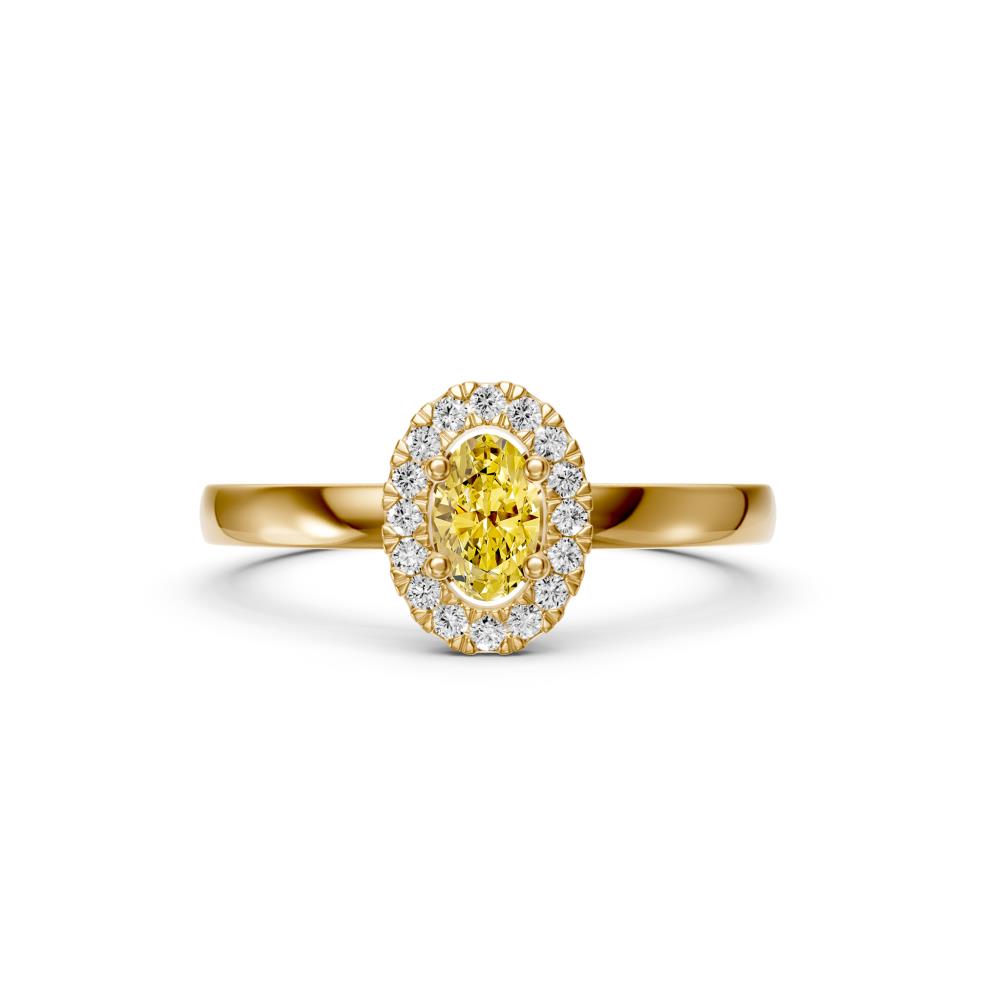 Diamond Ring with Yellow Sapphire in Yellow Gold