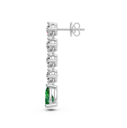 Tsavorites and Diamond Earrings in White Gold