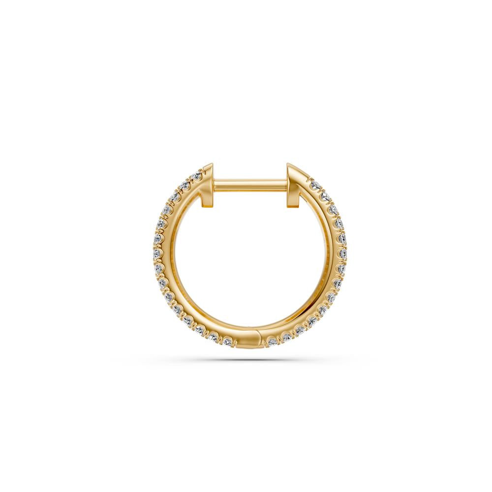 Diamond Hoop Earrings in Yellow Gold
