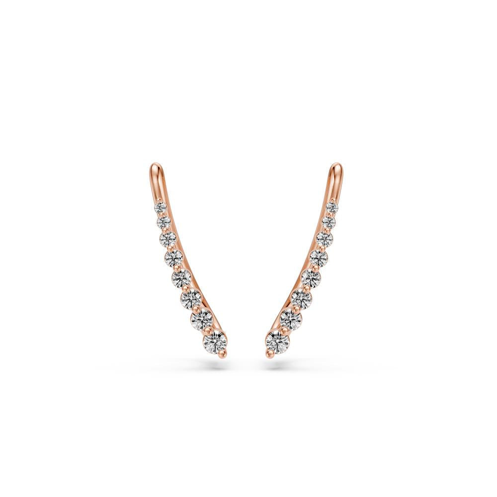 Arc Diamond Earrings in Rose Gold