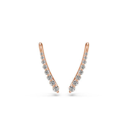 Arc Diamond Earrings in Rose Gold