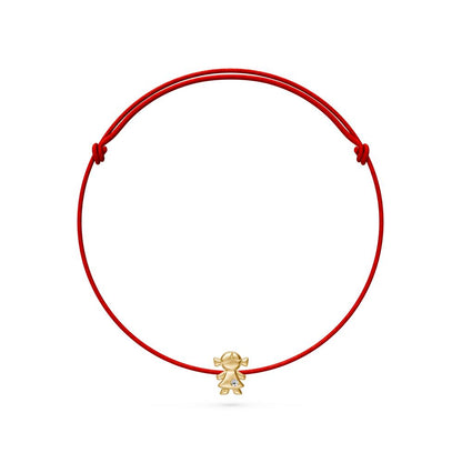 String Bracelet with Diamond in Yellow Gold "Girl"