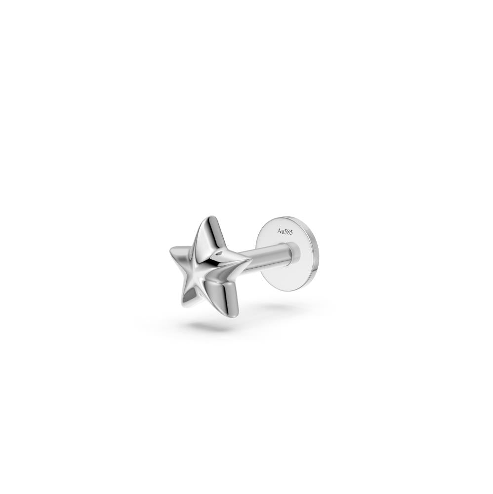 Star Piercing in White Gold