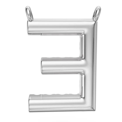 Diamond Letter E Necklace in White Gold