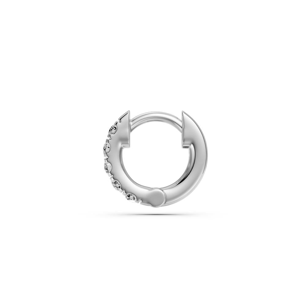 Diamond Hoop Earrings in White Gold