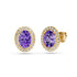 Diamond Earrings with Tanzanite in Yellow Gold