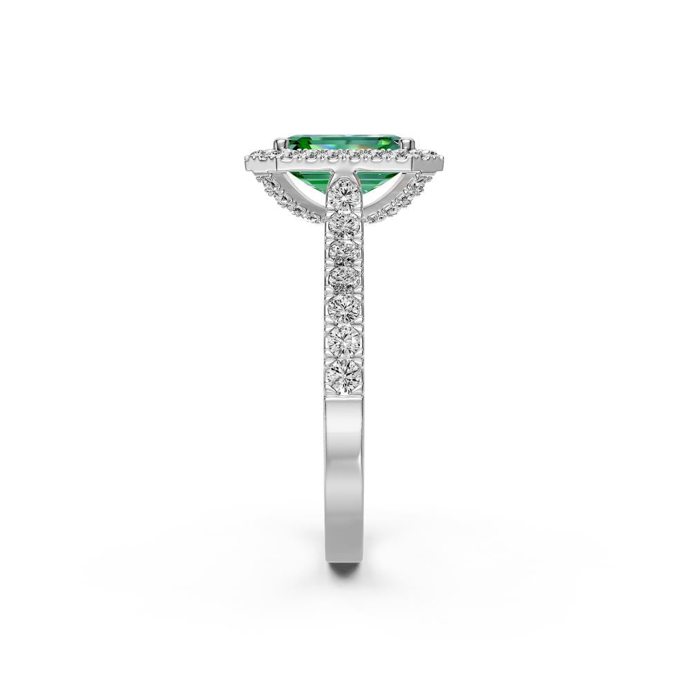 Diamond Ring with Tsavorite in White Gold [test photo]