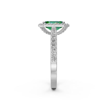 Diamond Ring with Tsavorite in White Gold [test photo]