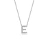Diamond Letter E Necklace in White Gold