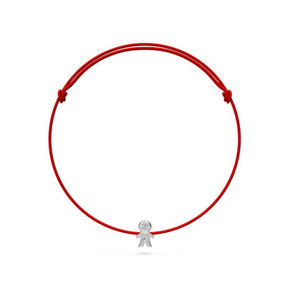 String Bracelet with Diamond in White Gold "Boy"