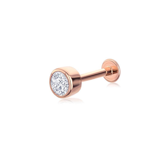 Rožinio aukso auskaras su deimantu jfa5899