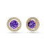 Diamond Earrings with Tanzanite in Yellow Gold