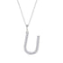 Diamond Letter U Pendant in White Gold